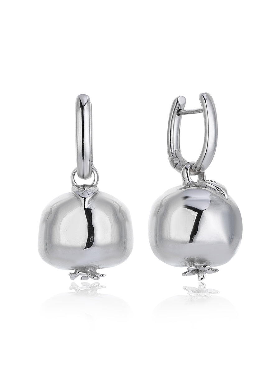 Punica Earrings Small in White Gold