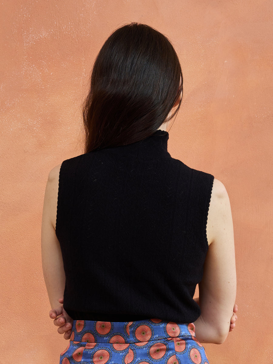 Hearts in a Row Knit Sleeveless Turtleneck