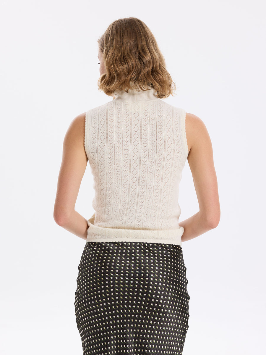 Hearts in a Row Knit Sleeveless Turtleneck