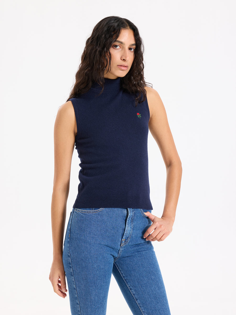 Lover's Knot Wool Cashmere Turtleneck Top
