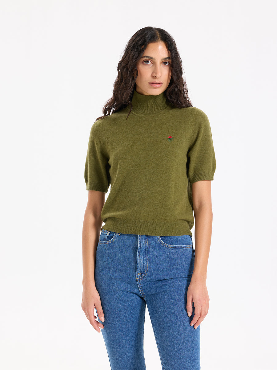 Lover's Knot Wool Cashmere Turtleneck Sweater