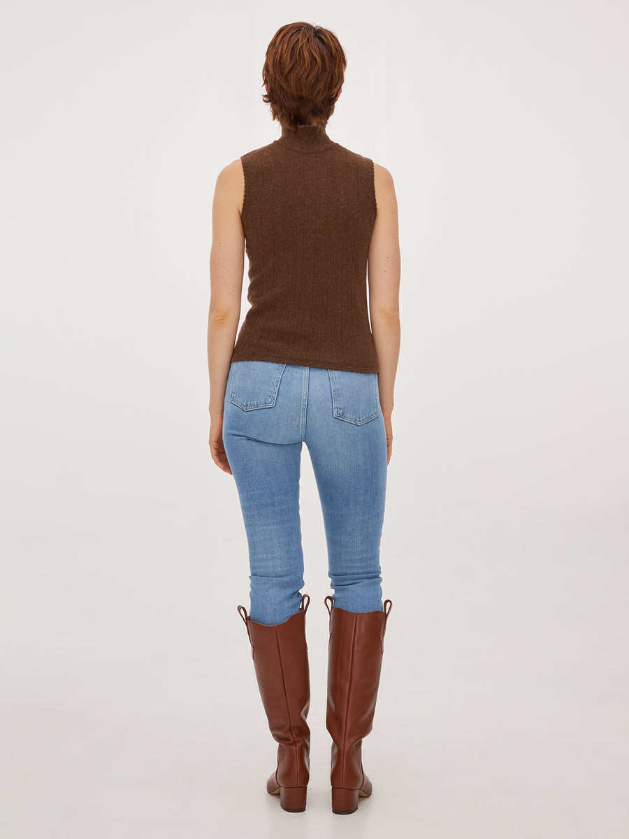 Hearts in a Row Knit Sleeveless Turtleneck