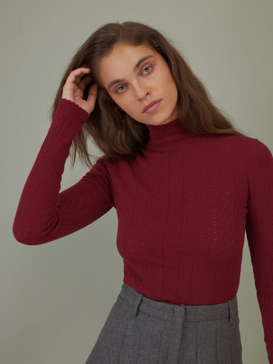 Hearts in a Row Knit Turtleneck