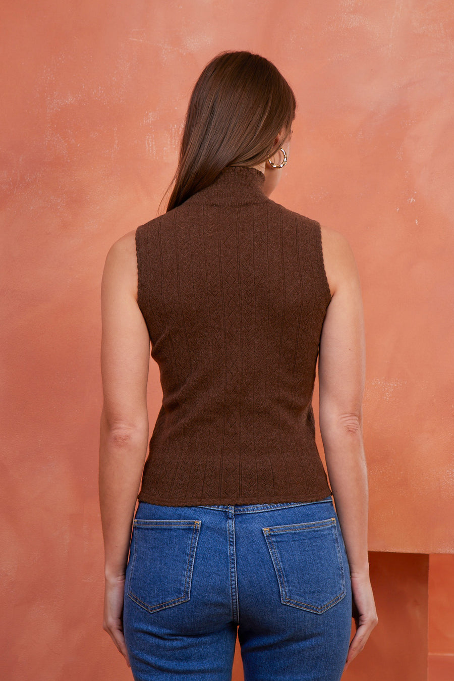 Hearts in a Row Knit Sleeveless Turtleneck