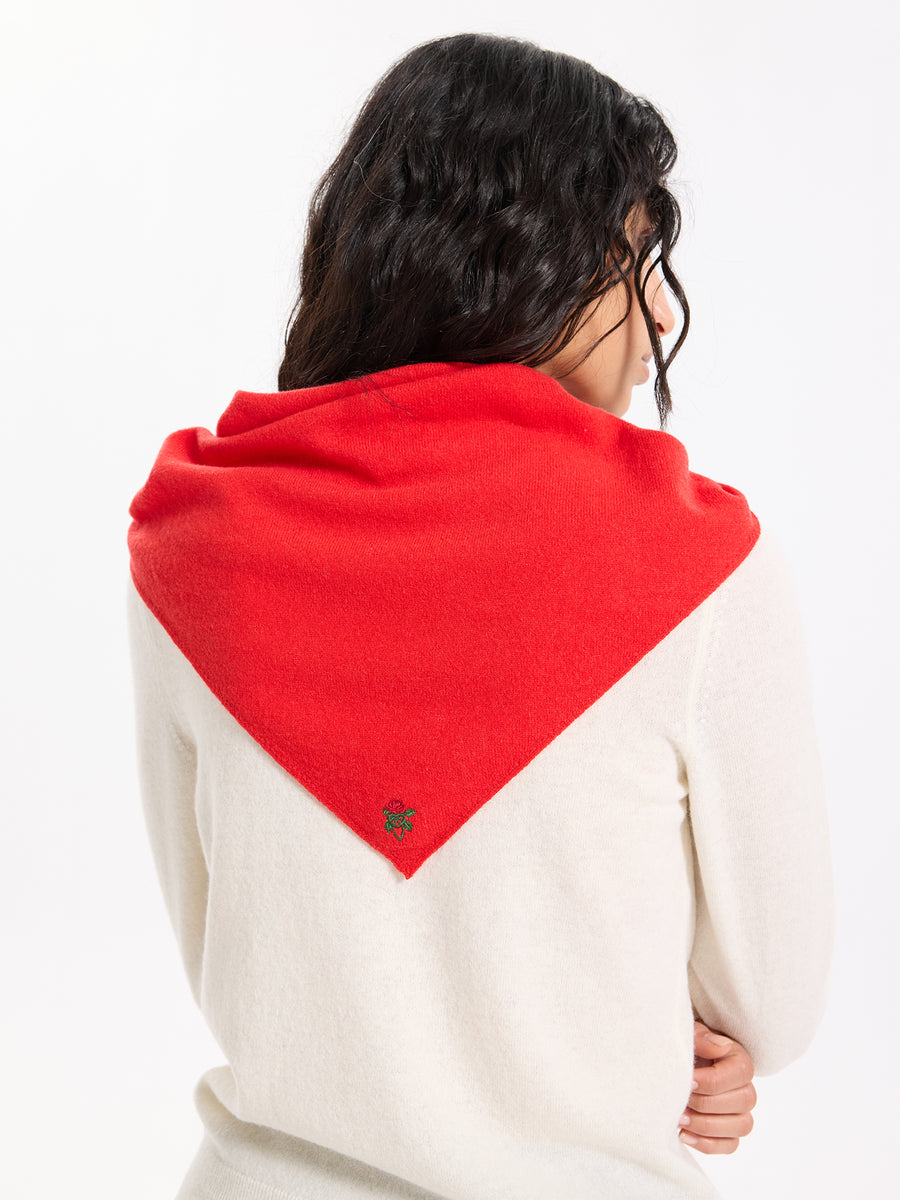 Lover's Knot Wool Cashmere Bandana Scarf