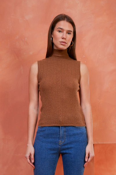 ハーリップトゥ Fold-Over Sleeveless Knit Top herlipto Fold-Over Sleeveless Knit Top herlipto Fold-Over