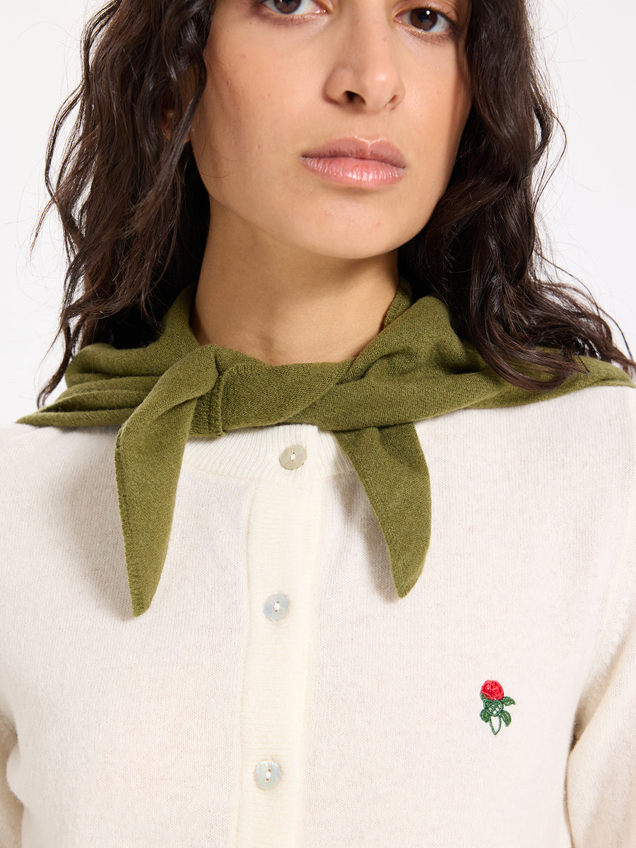 Lover's Knot Wool Cashmere Bandana Scarf