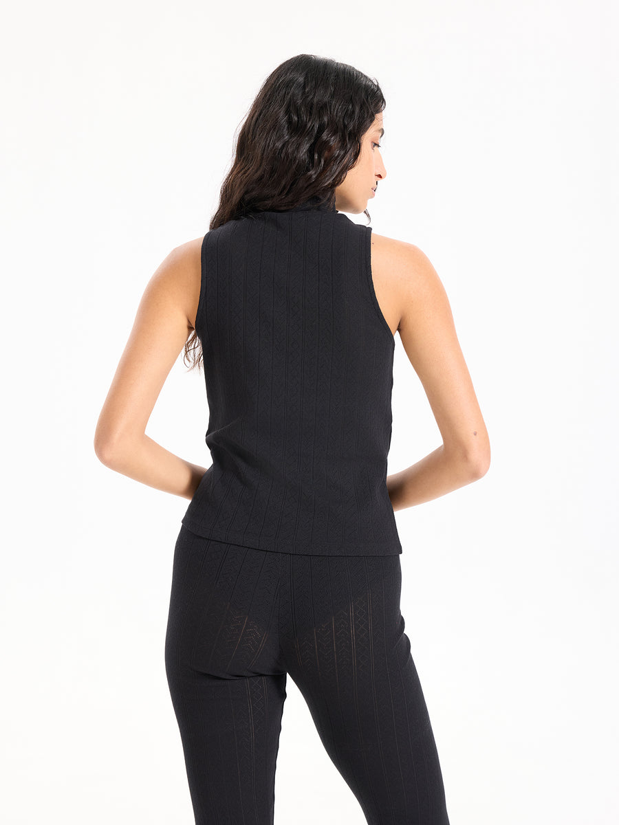 Hearts in a Row Sleeveless Turtleneck