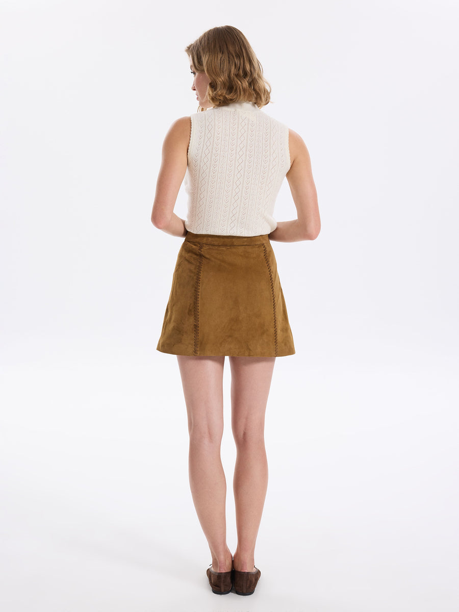 Border Leather Skirt