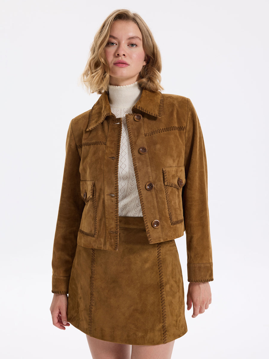 Border Leather Jacket