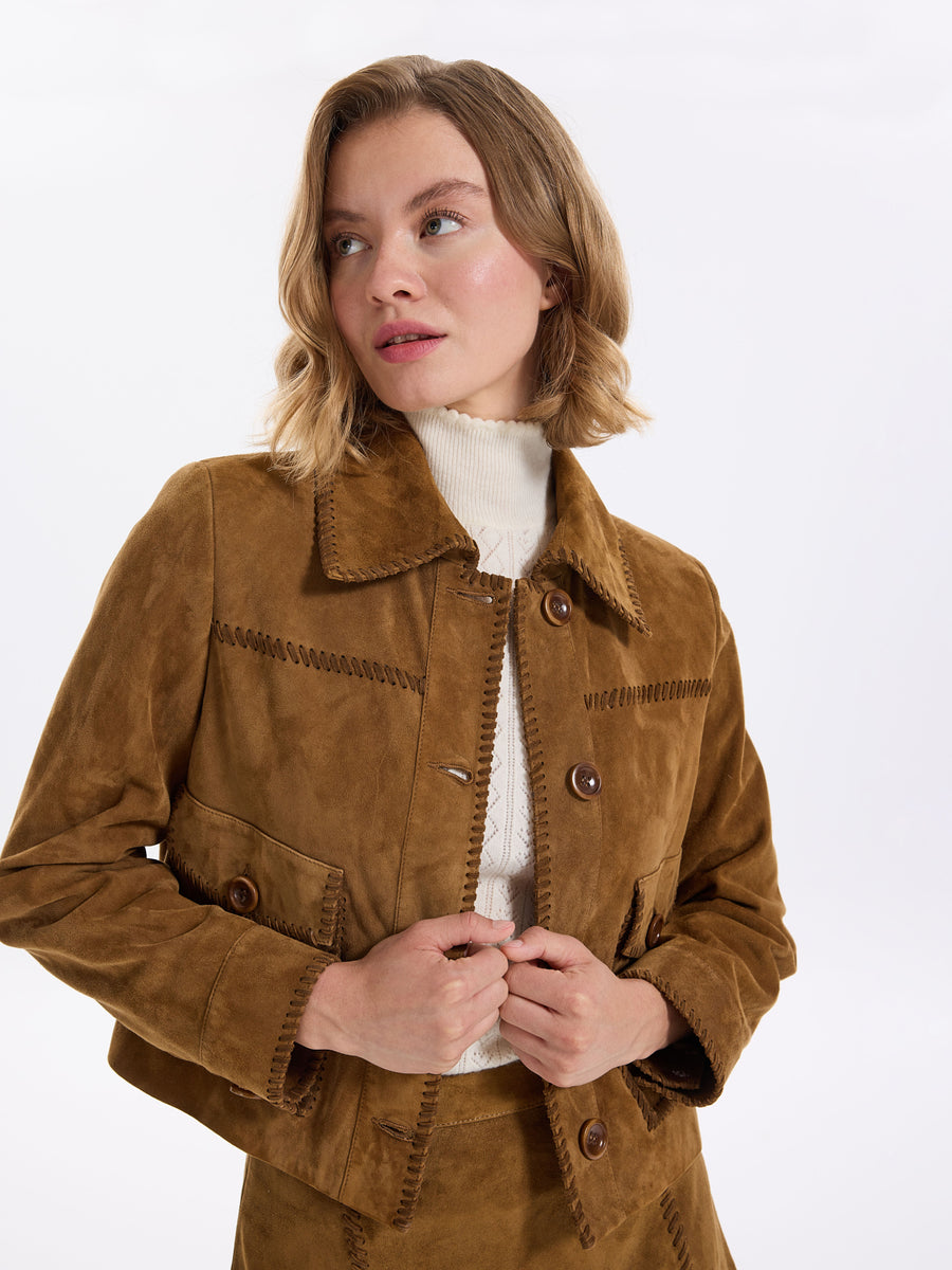 Border Leather Jacket