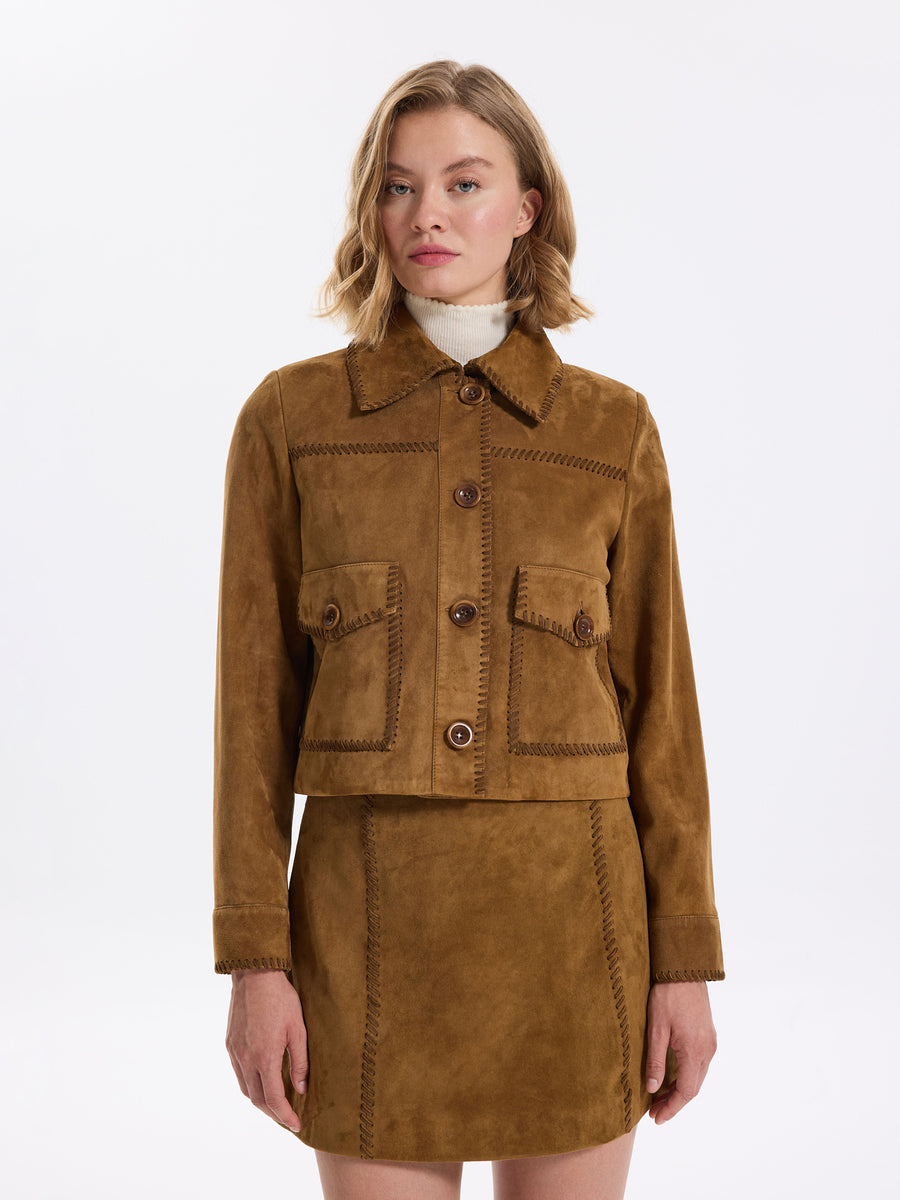 Border Leather Jacket