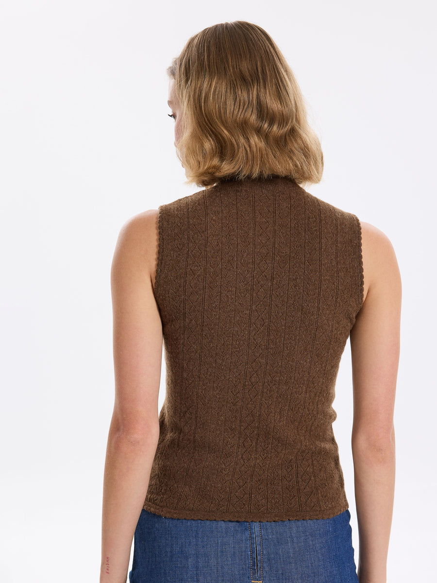 Hearts in a Row Knit Sleeveless Turtleneck
