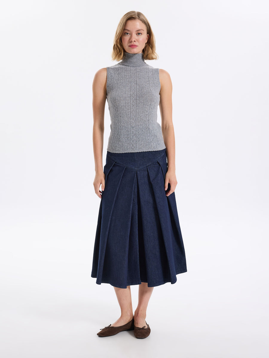Hearts in a Row Knit Sleeveless Turtleneck