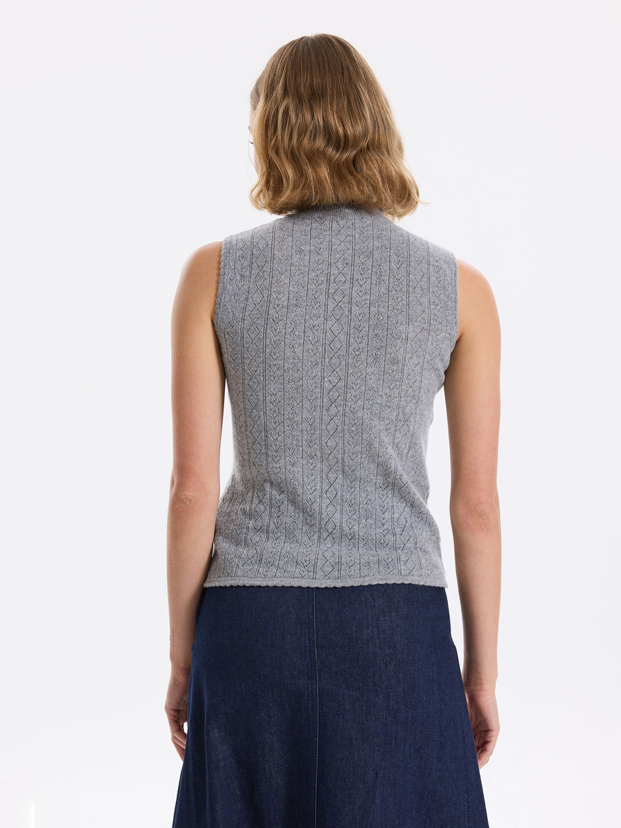 Hearts in a Row Knit Sleeveless Turtleneck