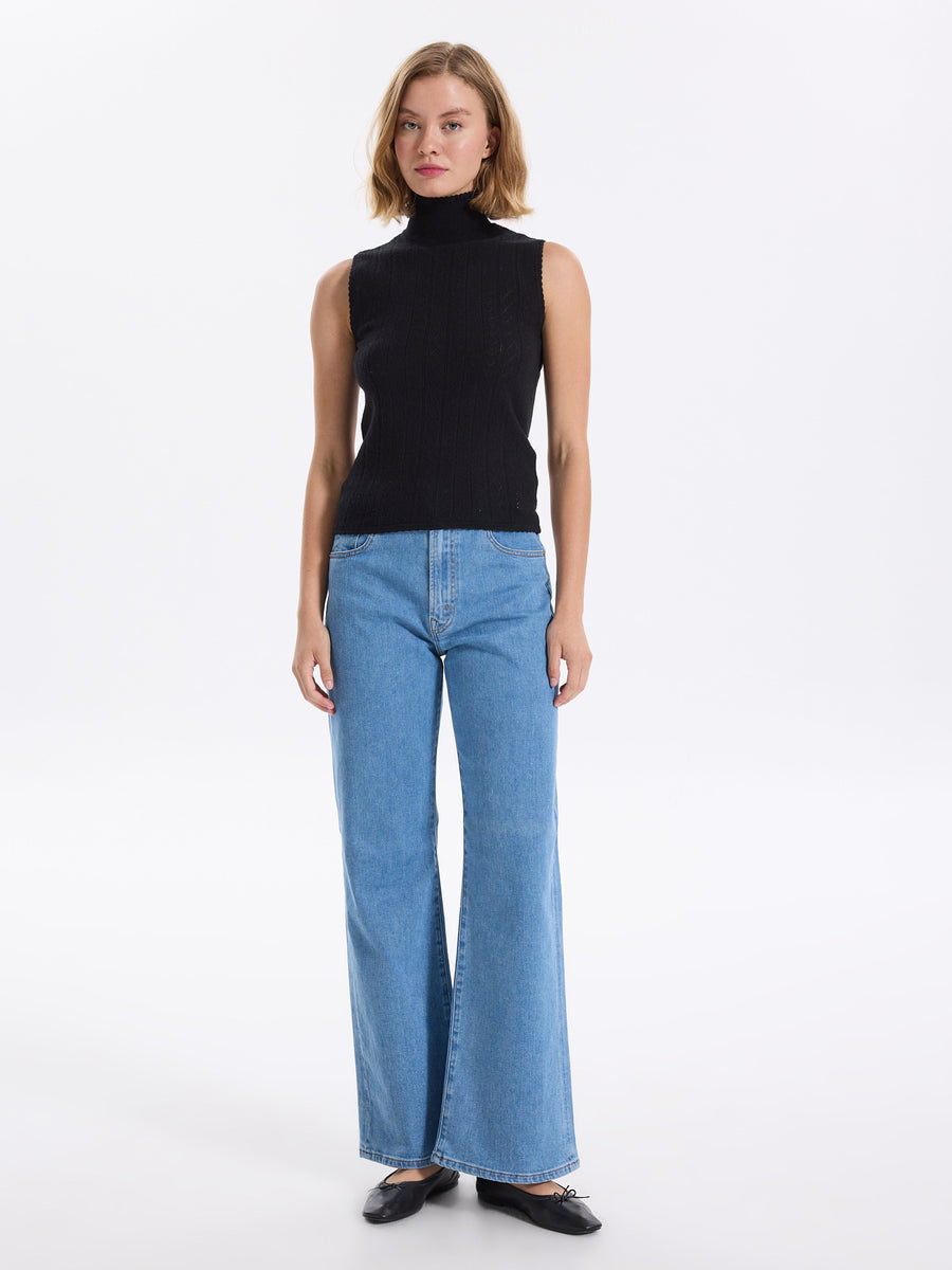 Hearts in a Row Knit Sleeveless Turtleneck