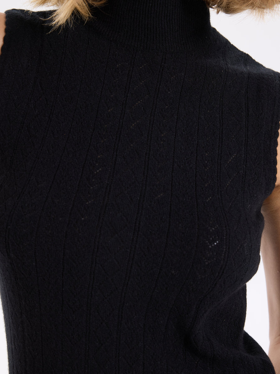 Hearts in a Row Knit Sleeveless Turtleneck