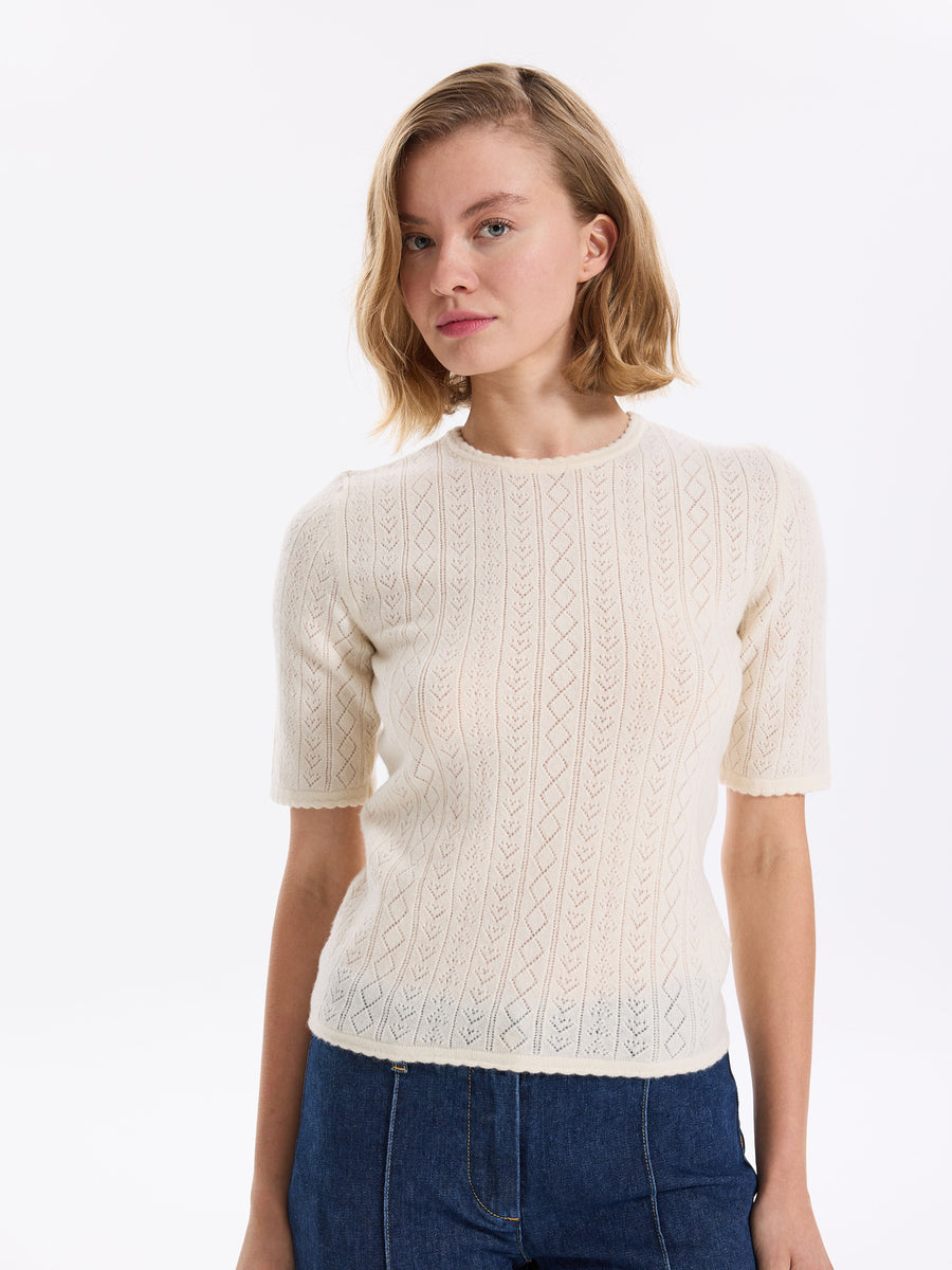 Hearts in a Row Short Sleeve Knit Top