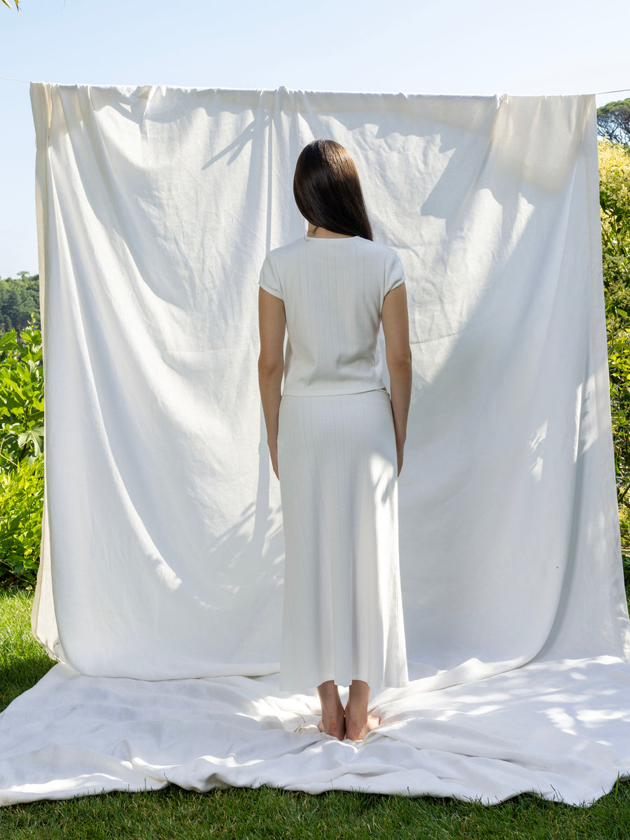 Hearts in a Row Organic Cotton Midi Skirt