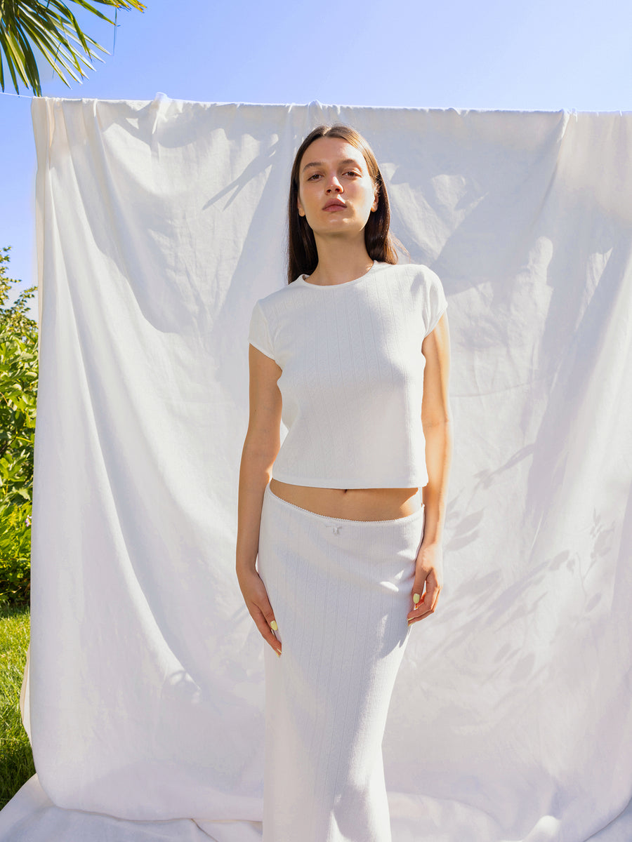 Hearts in a Row Organic Cotton Midi Skirt