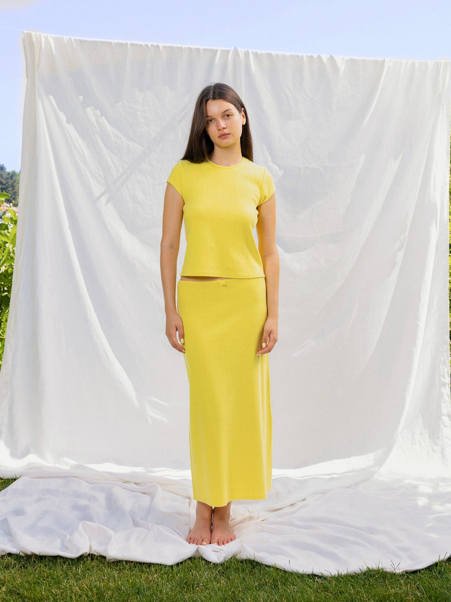 Hearts in a Row Organic Cotton Midi Skirt