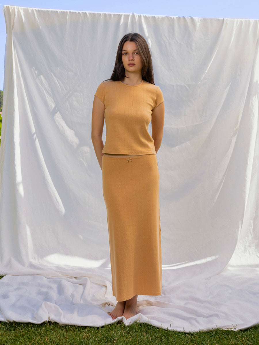 Hearts in a Row Organic Cotton Midi Skirt