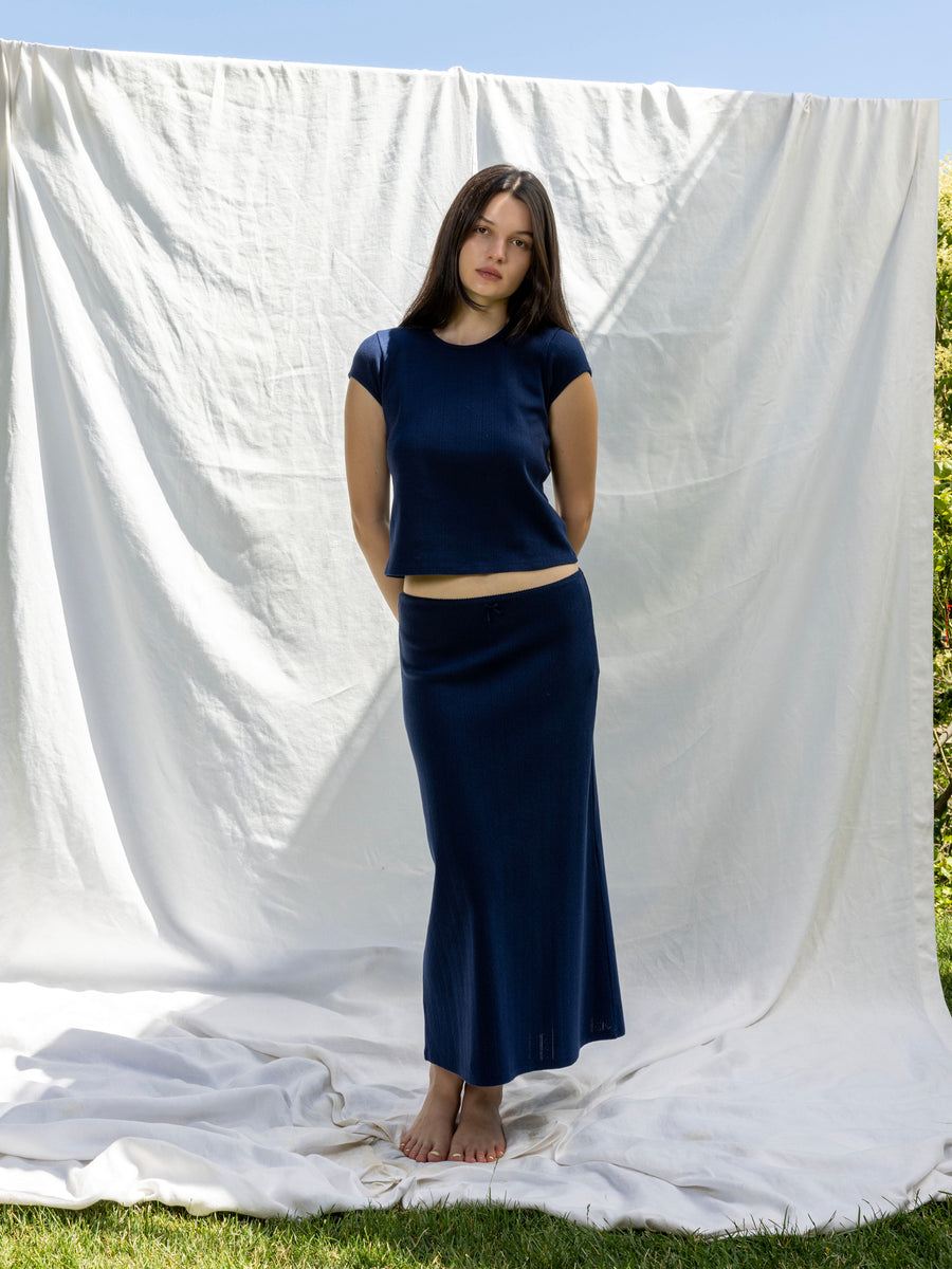 Hearts in a Row Organic Cotton Midi Skirt