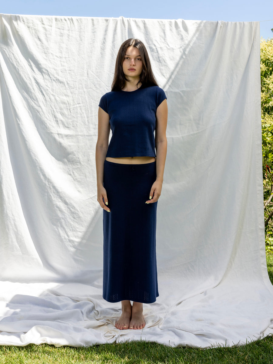 Hearts in a Row Organic Cotton Midi Skirt