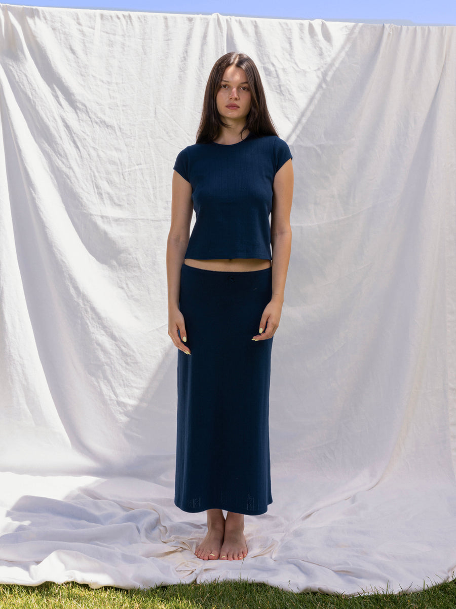 Hearts in a Row Organic Cotton Midi Skirt