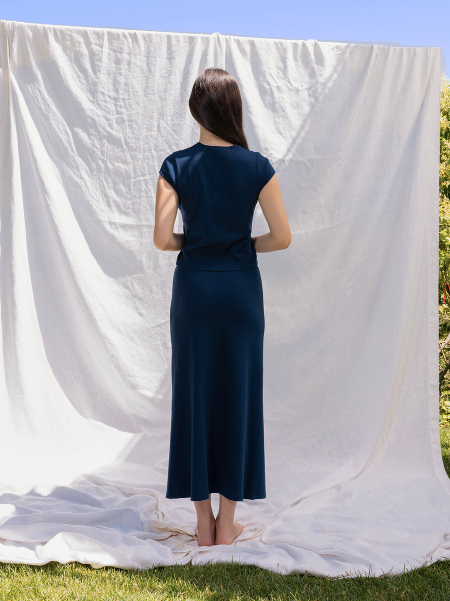 Hearts in a Row Organic Cotton Midi Skirt