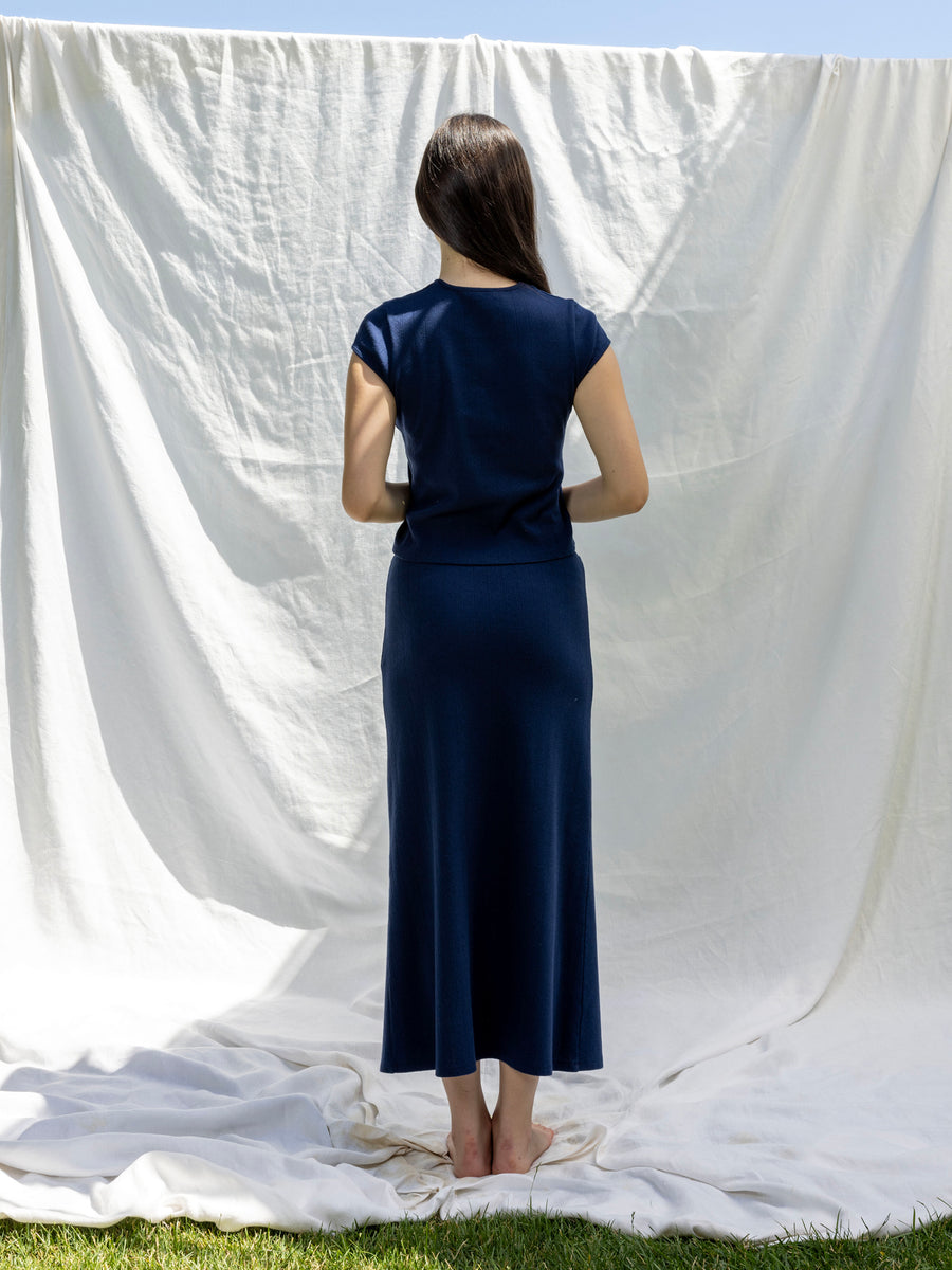 Hearts in a Row Organic Cotton Midi Skirt