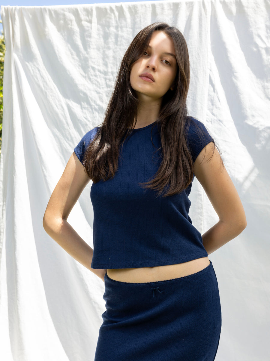Hearts in a Row Organic Cotton Midi Skirt