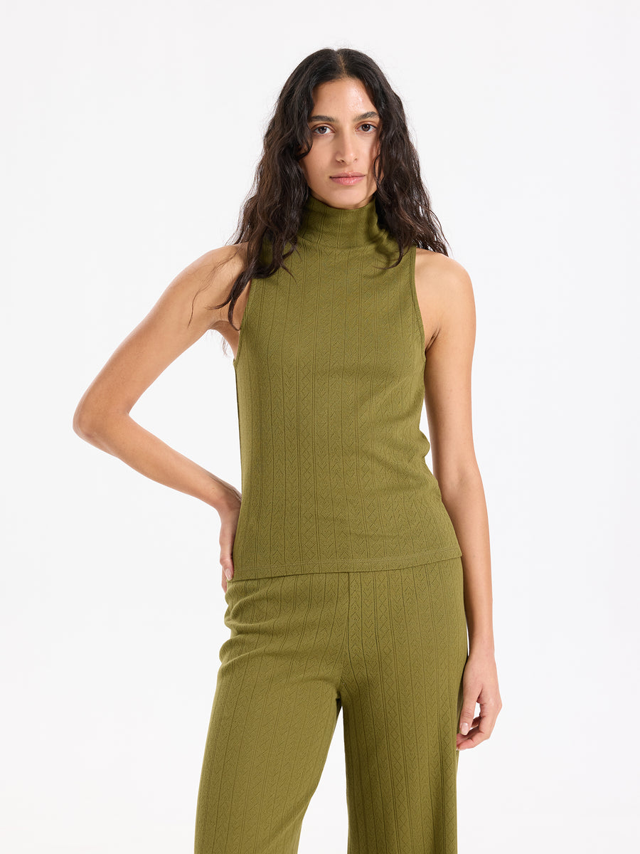 Hearts in a Row Sleeveless Turtleneck