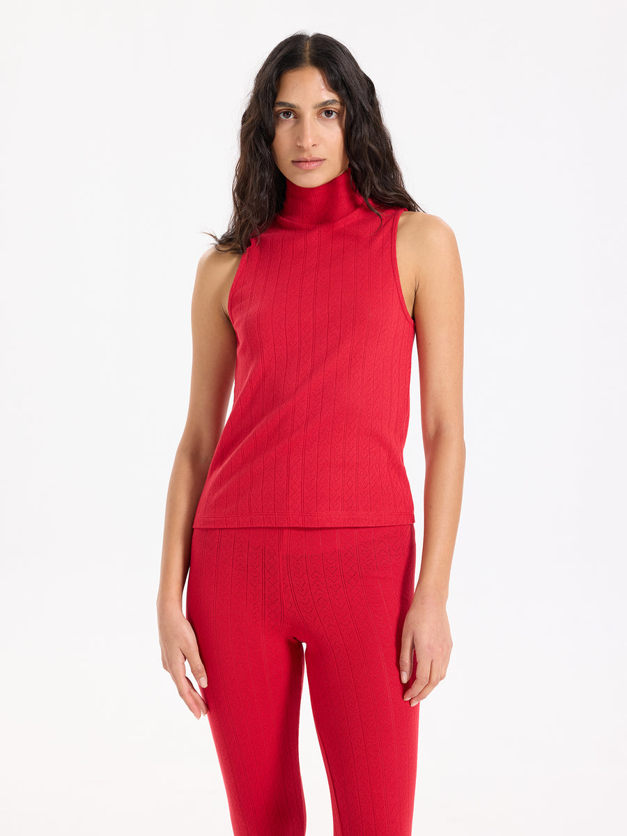 Hearts in a Row Sleeveless Turtleneck