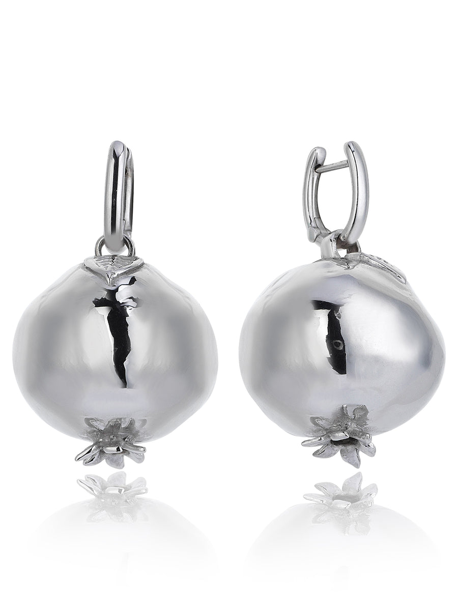 Punica Earrings Large in White Gold