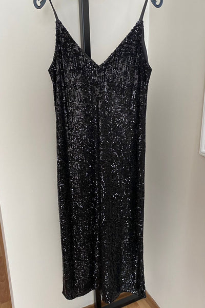 In The Mood For Love Black Sequin Dress